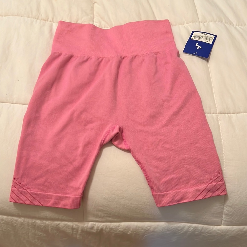 Pink Extra High Rose Biker Shorts. Size small.